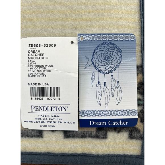 Pendleton Vtg Wool Blanket Beaver State Dreamcatcher Aztec Reversible 42x32 Crib - Picture 5 of 7